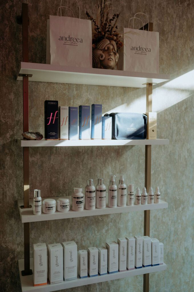 Detail photo of skincare products in studio