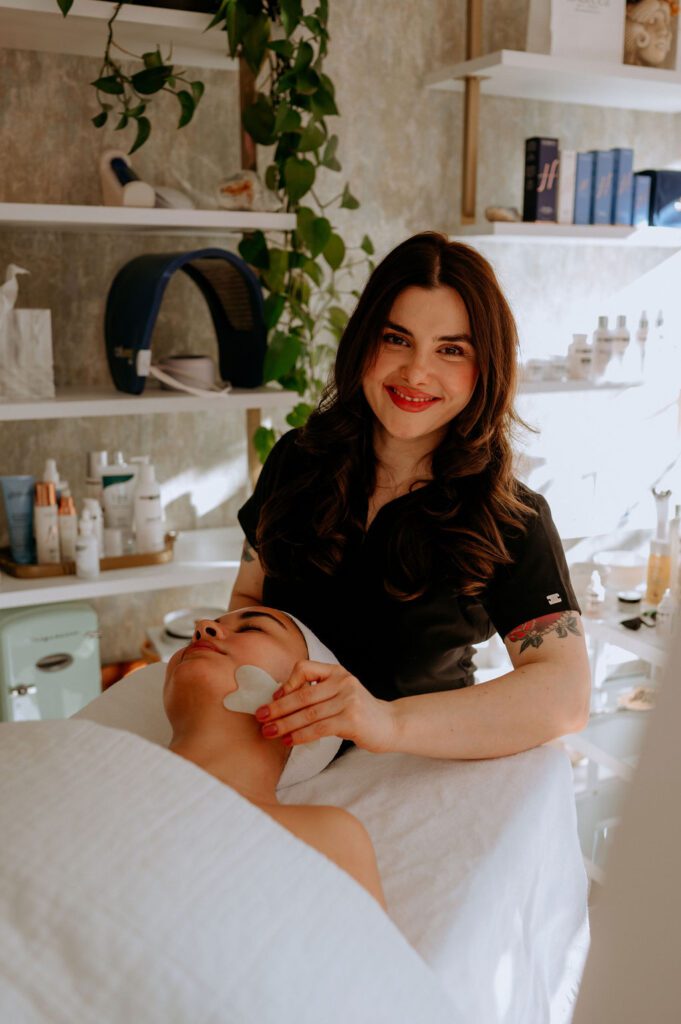 Brand photography session for skincare professionals