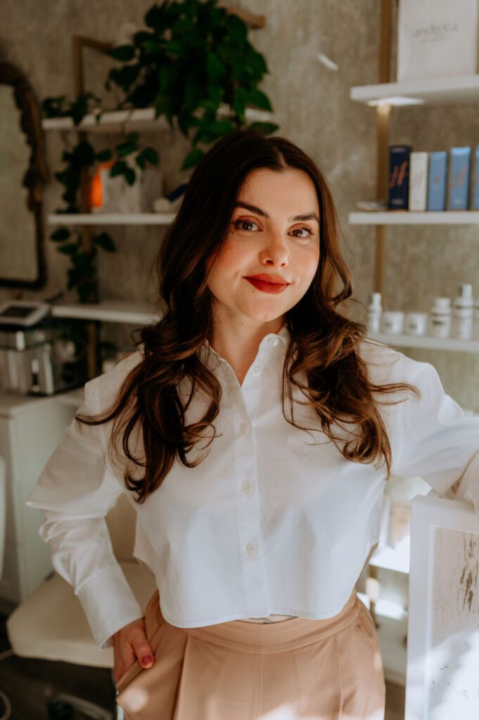 Relaxing skincare studio interior captured for branding session